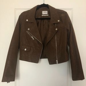 Brown Faux Leather Urban Outfitters Jacket